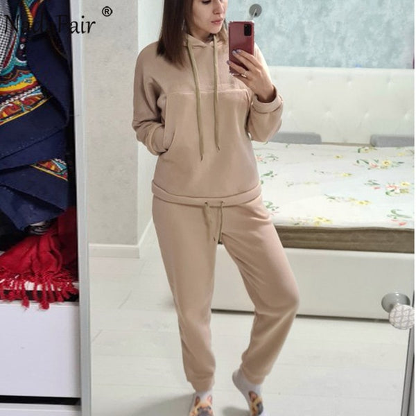 Hooded Sweatshirt And Pants Casual Two-Piece Outfit